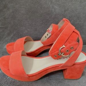 Coach Women's Suede Sandals - Vibrant Orange